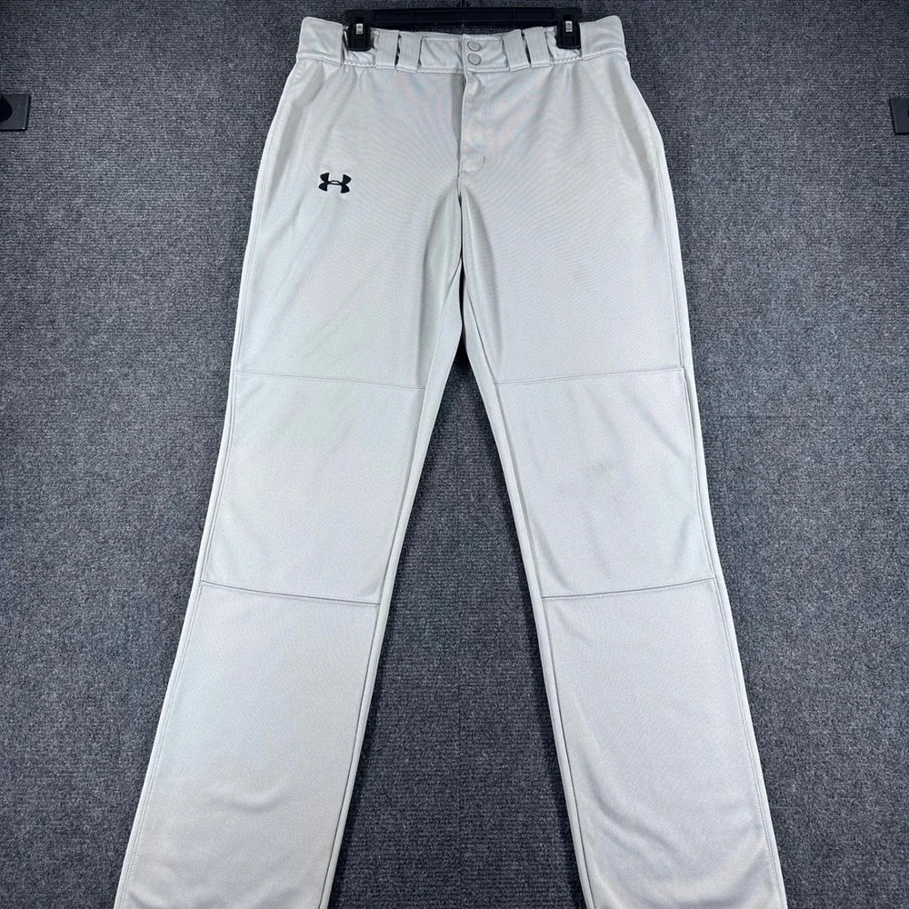 Under Armour Baseball Pants Mens L Large Grey Loose Fit Athletic 1237002